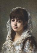 Portrait of ayoung girl wearing a white veil Alexei Harlamov